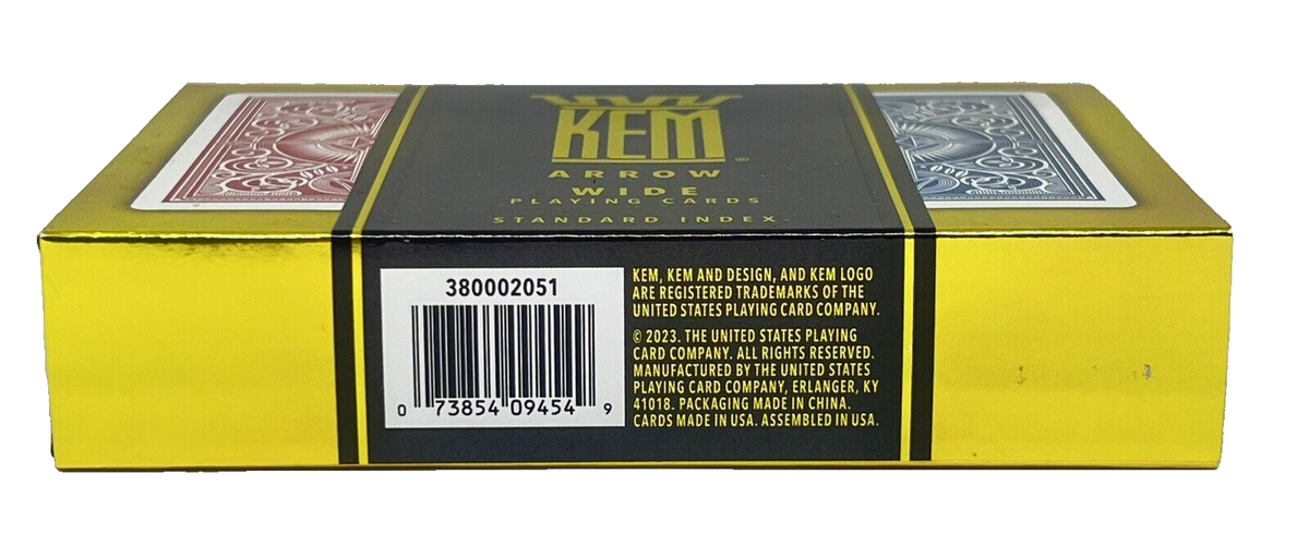KEM Arrow Red/Blue Poker Wide Size - Standard Index Playing Cards
