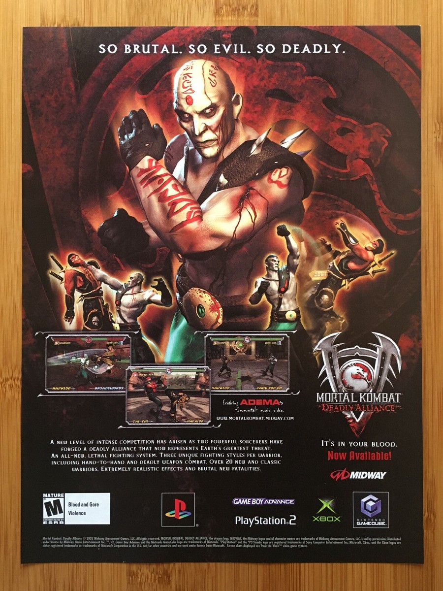 Mortal Kombat: Deadly Alliance PS2 Xbox 2002 Print Ad/Poster 