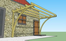 Tettoia con archi 2,5x3 h.2,7 in legno impregnato e ferramenta zincata inclusa