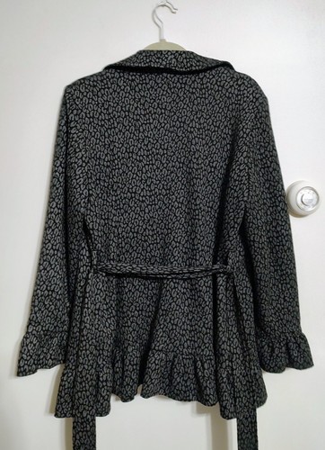 Sandro Studio Women's Animal Print Jacket Size L Black And Gray - Picture 7 of 7
