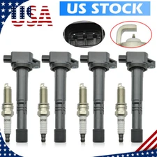Pack 4 Ignition Coil & Iridium Spark Plug For Honda Accord CR-V Civic 2.4L UF602