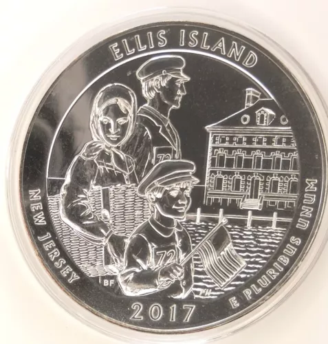 America The Beautiful 5 oz .999 Silver 2017 Ellis Island, New Jersey