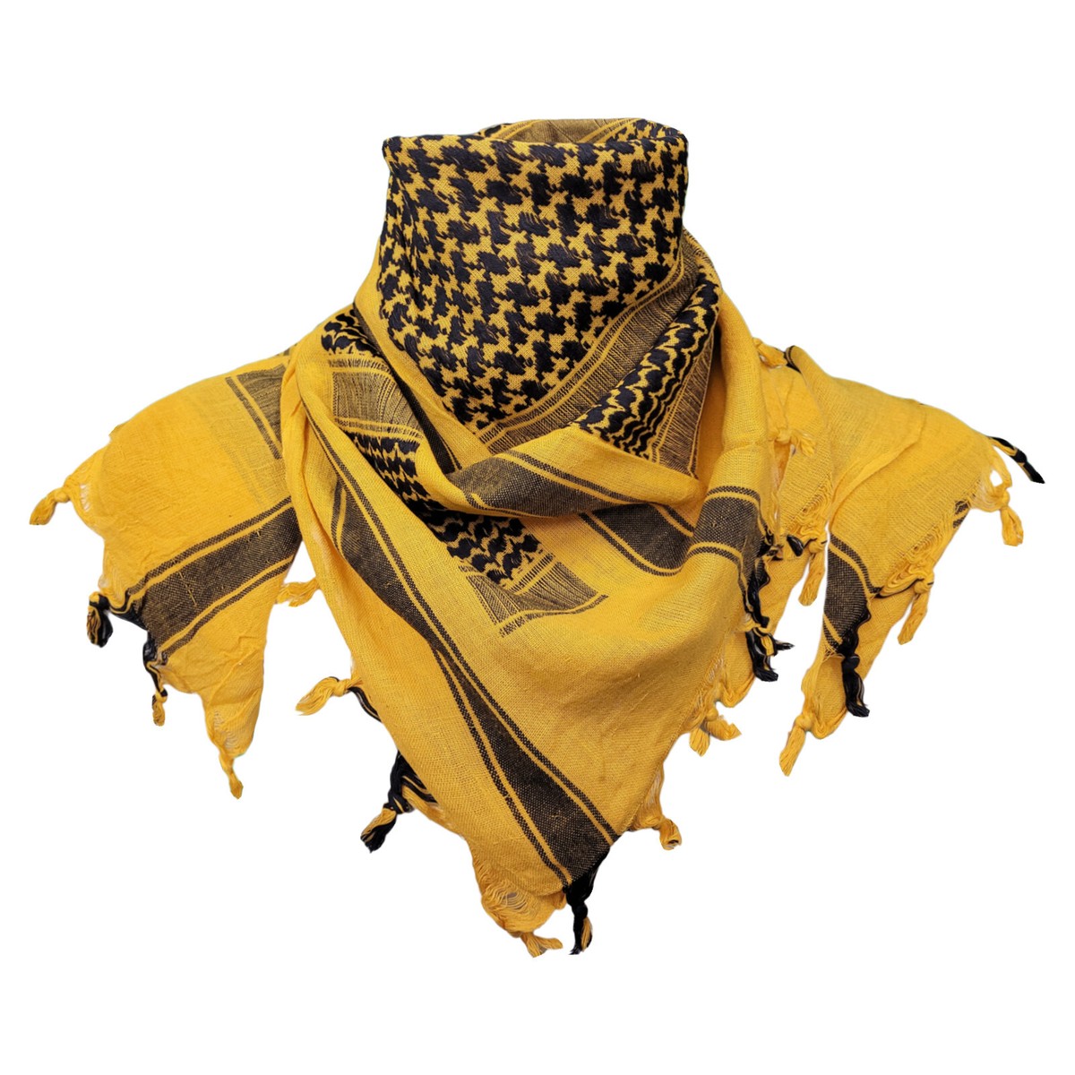 100% Cotone Grigio E Nero Shemagh Sciarpa Arabo Keffiyeh Militare Deserto Testa Collo Wrap R.P. £11.99 - Foto 10