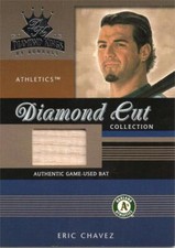 Eric Chavez used bat patch baseball card 2003 Donruss Diamond Kings #DC85 84/500