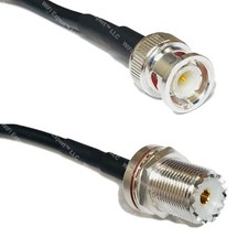RG58 Silver BNC MALE to UHF Female BULKHEAD Coax RF Cable USA Lot