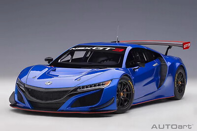 AUTOART 1/18 NSX HONDA NSX GT3 2018 Blue Plastics Car Model Doors