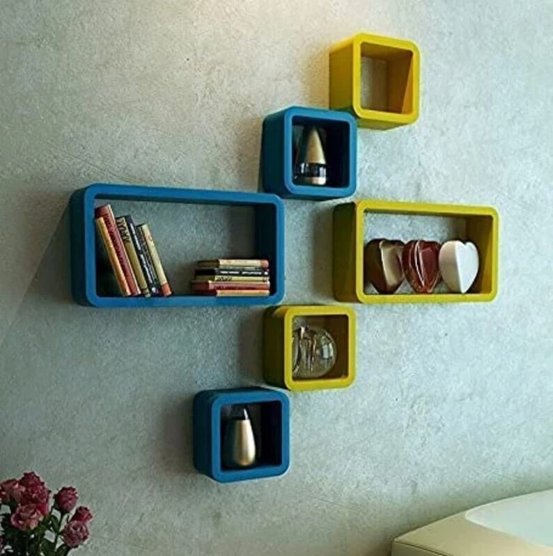 New Wooden Shelves Wood Mounted Intersecting Wall Shelves for Living Room