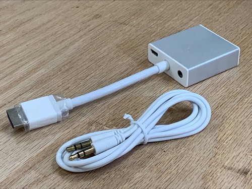 1080P HDMI to VGA Adapter and 4FT 3.5mm Stereo Audio Cable - Picture 4 of 4