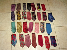 Lot of 29 Silk  Poly Neckties Assorted Colors and Widths
