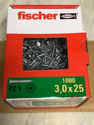 Fischer Power Fast Spanplattenschrauben 3,0x25 Holzschrauben verzinkt PZ1