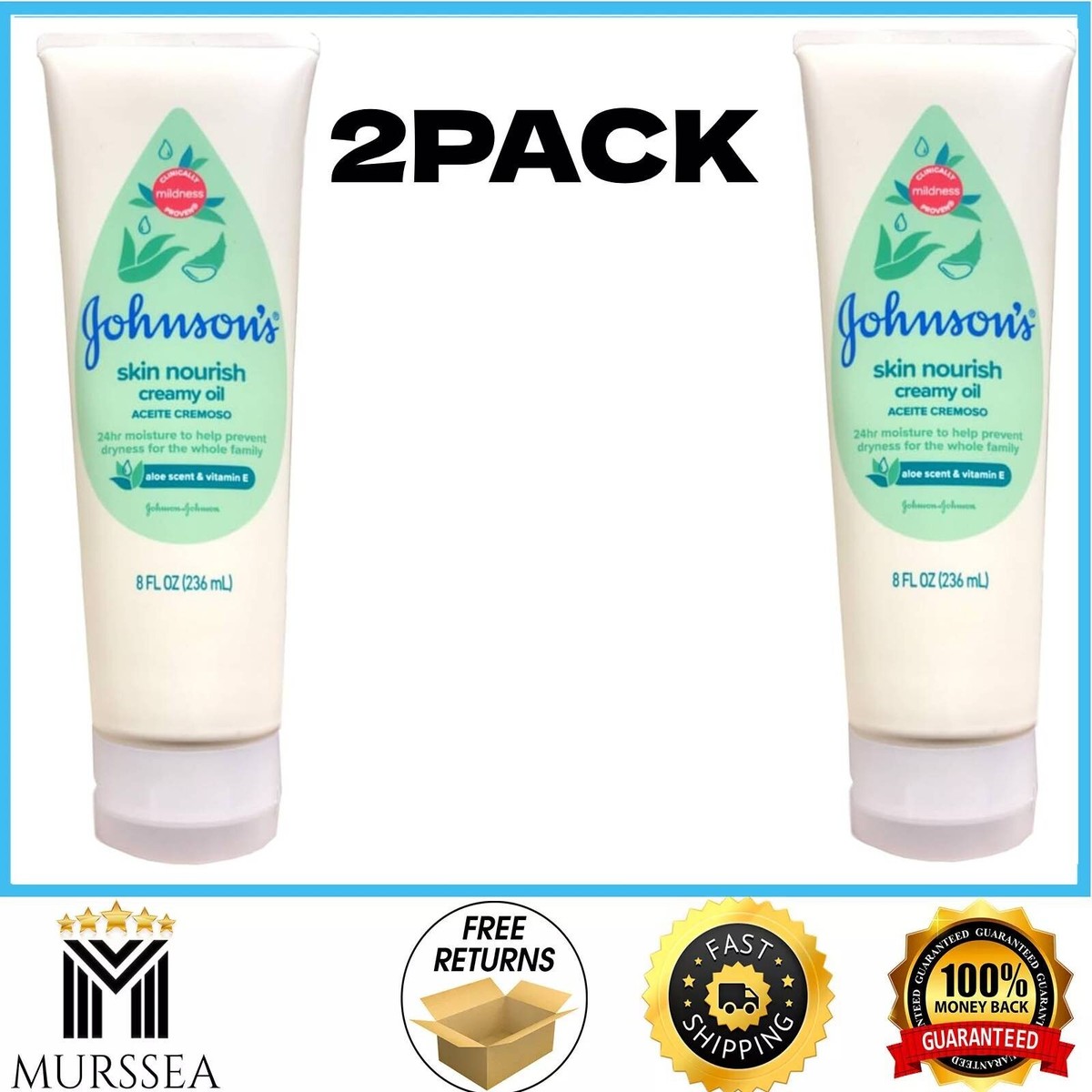 Skin Nourish Johnson's Baby Creamy Oil Aloe Johnson's Creamy