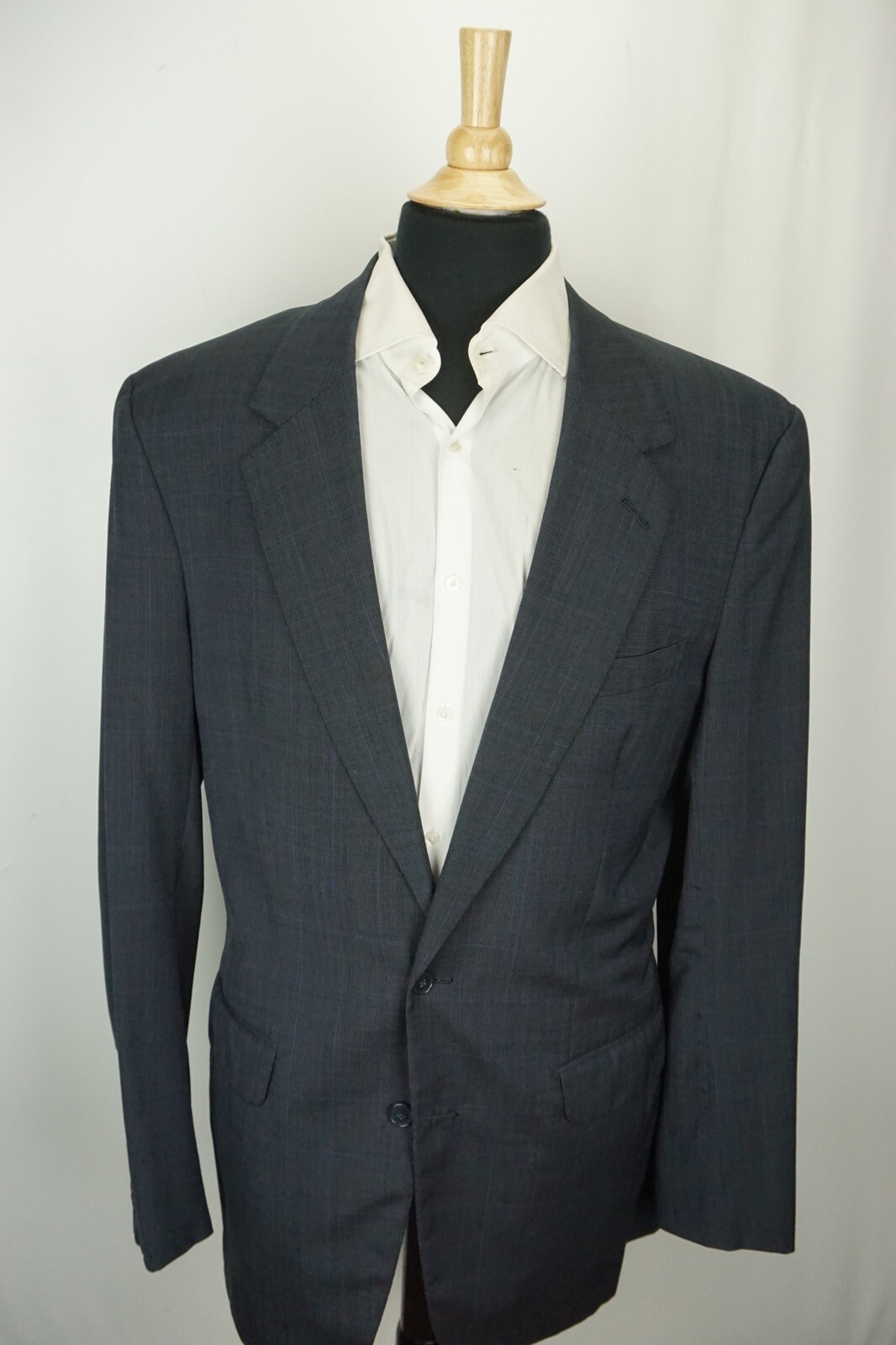 FILA Giacca cappotto sportivo a quadretti blu Benson & Clegg Savile SU MISURA taglia 42 L