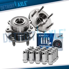 Front Wheel Bearing Hubs w/ 20pc Lug Nuts for 2010 - 2019 Taurus Flex MKS MKT