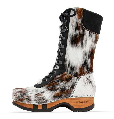 Woody Stivali Donna Stivale Wood-o-Flex Pelo Pelliccia Naturale