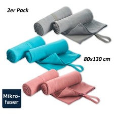2er Pack Mikrofaser Sporthandtuch Sporttuch Schnelltuch Schweißtuch 80x130 cm