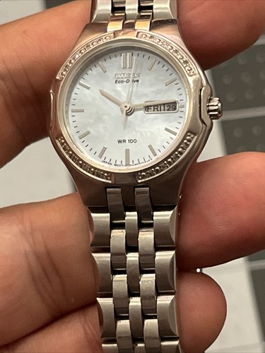 Citizen - E001-S044308 Watches. Ladies Eco Drive Diamond MOP Runs well!