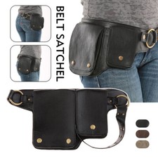 Medieval Steampunk PU Leather Hip Belt Women Festival Pocket Waist Bag