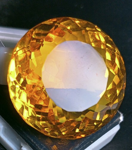 Natural Brazilian Round Yellow Topaz 97.30 Ct Certified Loose Gemstone - Picture 4 of 13
