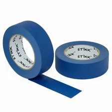 2pk 1.5" inch x 60yd STIKK Blue Painters Masking Tape 14 Day Clean Release