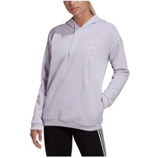 Adidas Pullover Hoodie Sweatshirt Embossed Logo Athleisure Lavender Size Small
