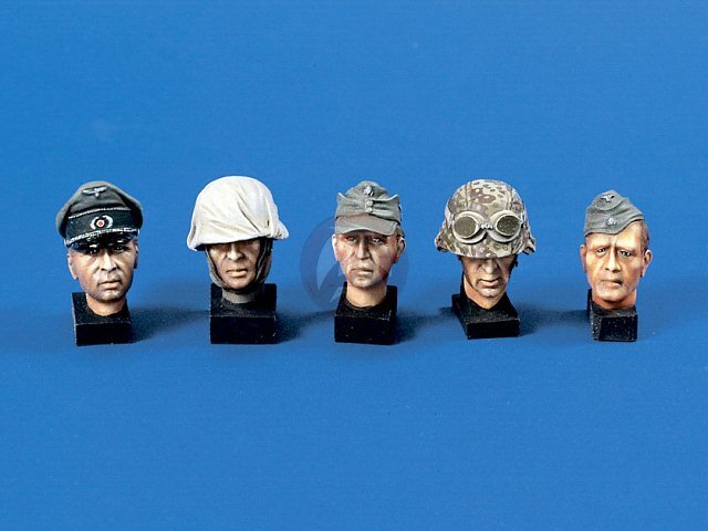 Verlinden 120mm 1/16 German Officer and Soldier Heads WWII (5
