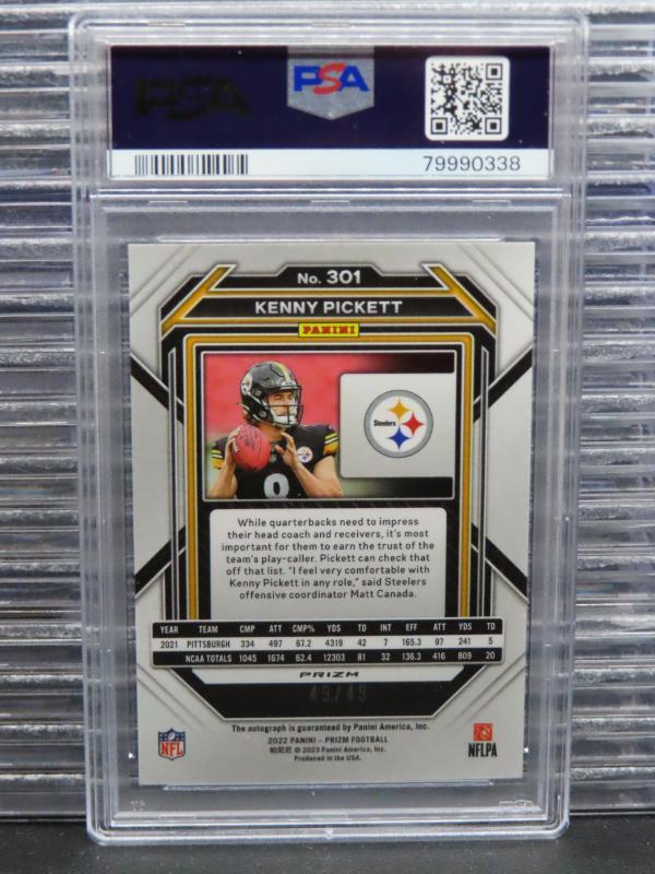 2022 Prizm Kenny Pickett Purple Power Prizm Auto RC 49/49 PSA Authentic