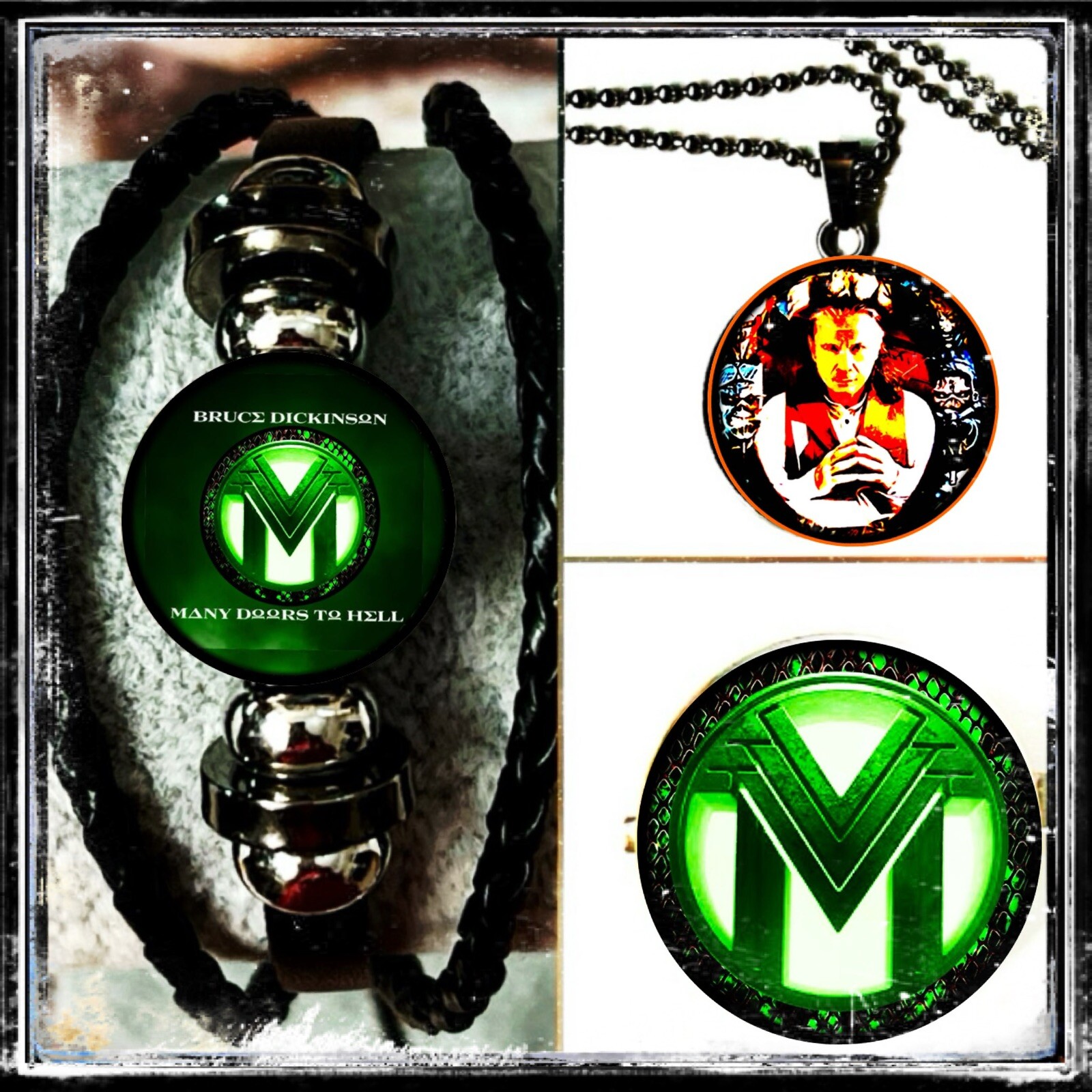 Iron Maiden Bruce Dickinson Many Doors To Hell Bracelet Necklace Pin Set UK Inspired Collector’s Kit