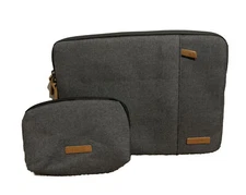Lacdo 360° Protective Laptop Sleeve Case for 12 inch laptop & Accessory Bag-Gray