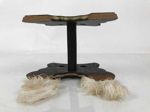 Japanese Miniature Taiko Drum Display Vtg Boys Day Stand Brown Gold Black ID622 - Picture 9 of 15