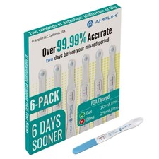 Amplim Early Detection Pregnancy Test 6 Count   99.99 Accurate 10mIU/mL Ultr...