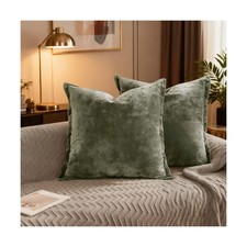 Velvet Pillow Covers 2 Pack Soft 26x26 Pillow Covers Solid Square Euro Shams ...