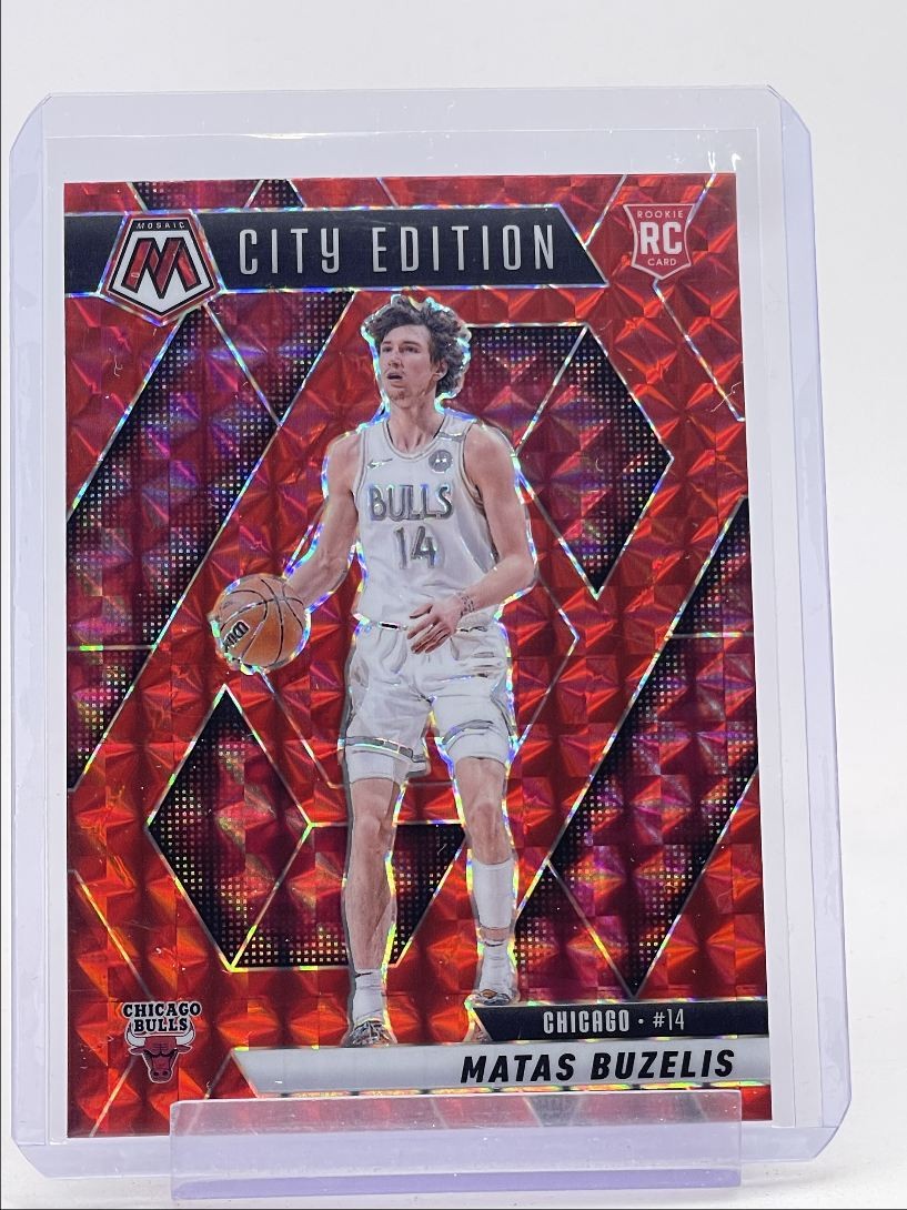 MATAS BUZELIS 2024-25 MOSAIC CITY EDITION ROOKIE RED MOSAIC PRIZM RC Q5118
