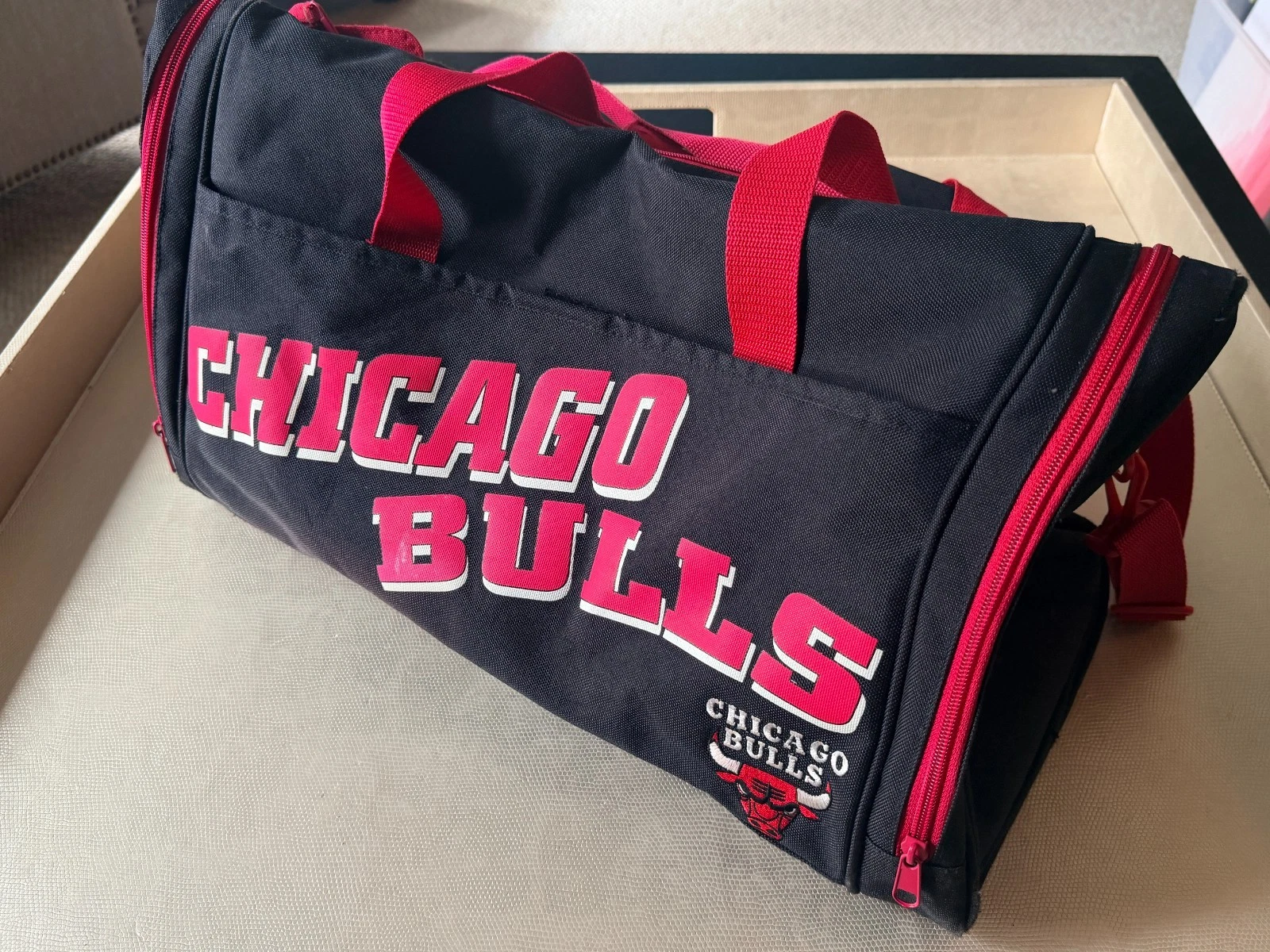 Vintage 1990s Chicago Bulls Duffle Bag NBA Official Licensed Product Travel Bag - product detail image 1