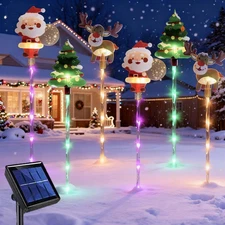 6-Pack of Moving Christmas Lights, LED Solar Christmas Lights Outdoor Waterproof
