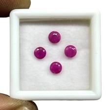1.70 Cts Natürliche Rubin Menge 4 Stück 4mm Rund Schliff Lose Edelsteine für
