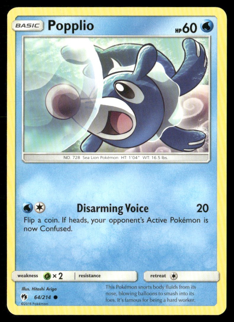 Popplio 64/214 Common Lost Thunder Pokemon Lightly Played