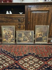 Lotto Di 3 Quadri Stile Rustico Con Interno In Rilievo 36 x 26 cm