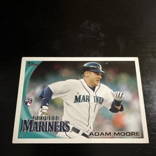 Topps 2010 Adam Moore #33 Seattle Mariners Rookie Baseball Card. rookie card picture