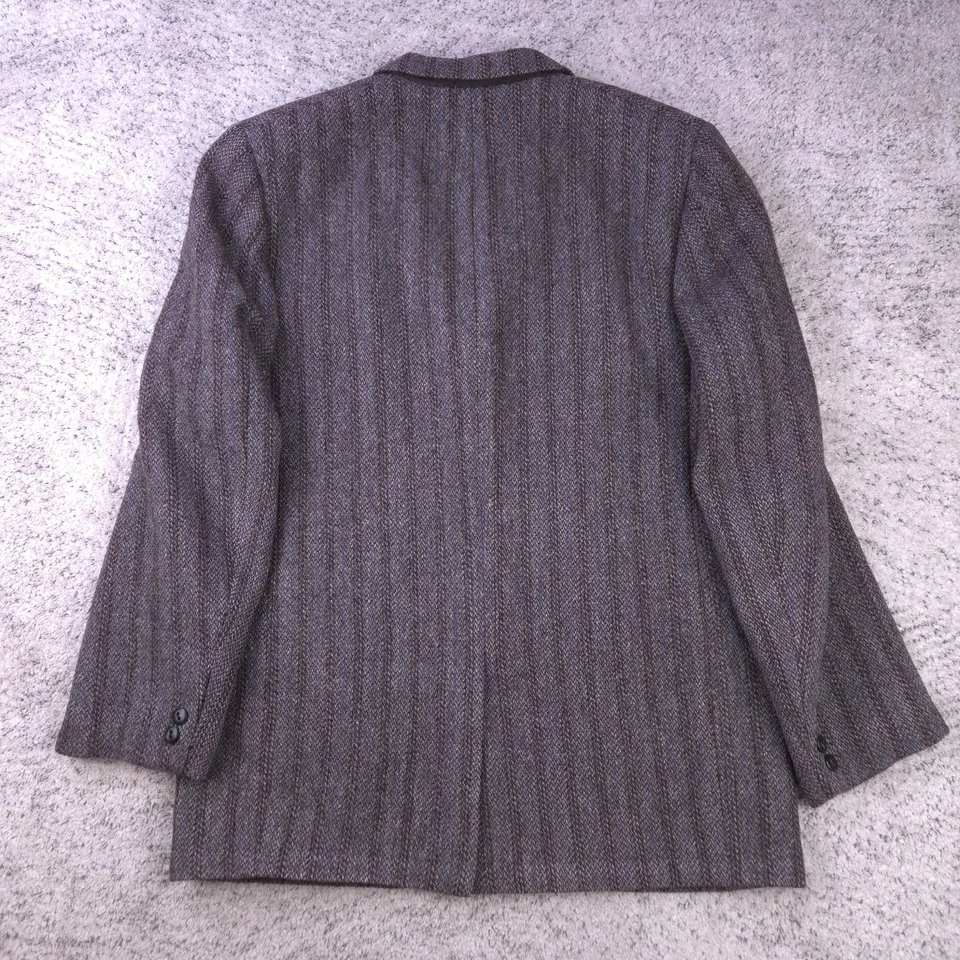VTG Harris Tweed Jacket Mens 42 Sport Coat Pinstripe Scottish Wool Brown GUC - Image 2 of 4
