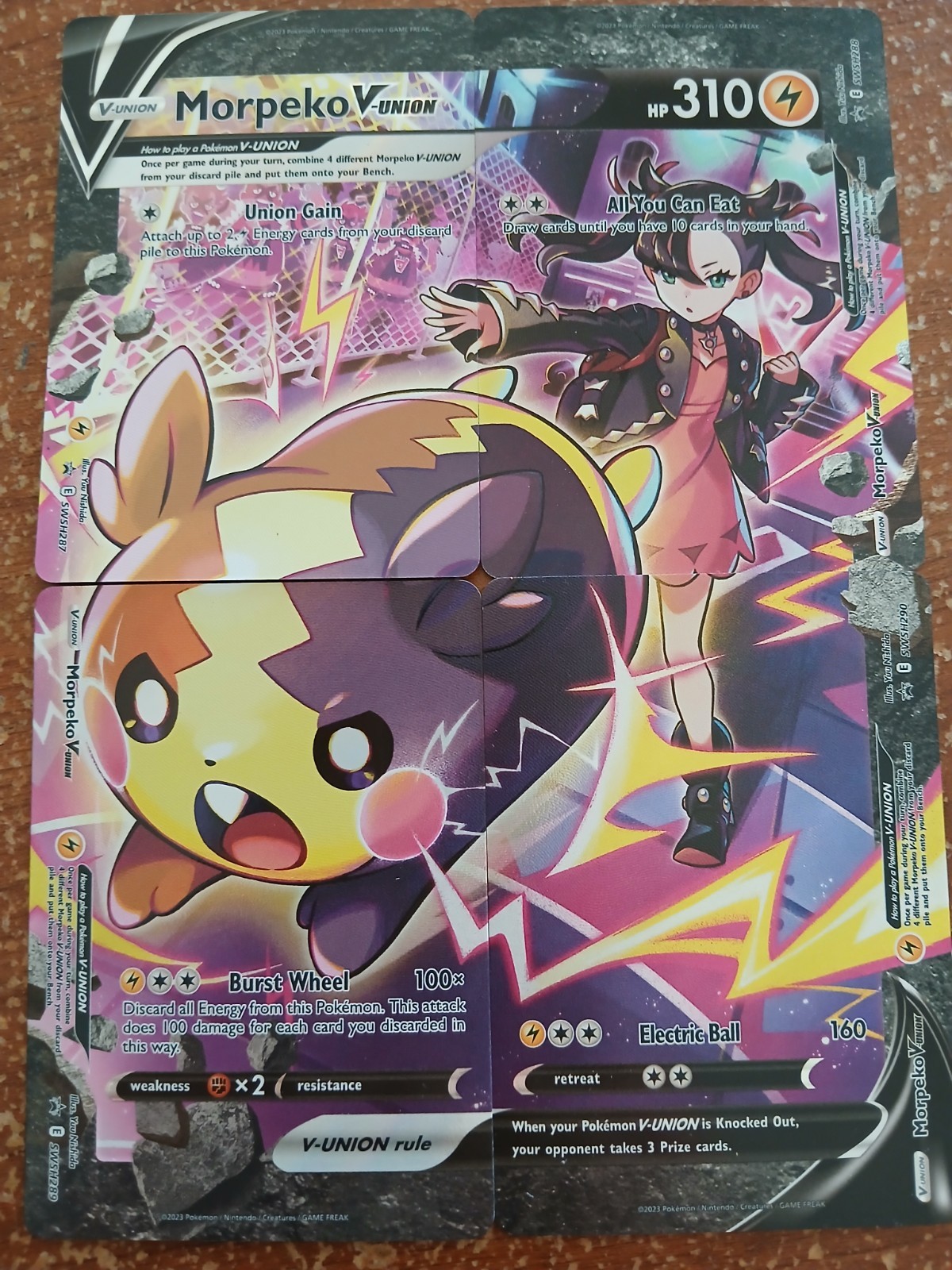 Pokémon Morpeko v TCG Full Art Holo Card Sword & Shield Base Set 190/202