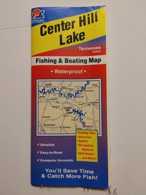 Center Hill Lake Tennessee Series Fishing Hot Spots Waterproof Map