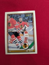 1990-91 CHICAGO BLACKHAWKS JIM WAITE #127 Hockey Card INVPV1