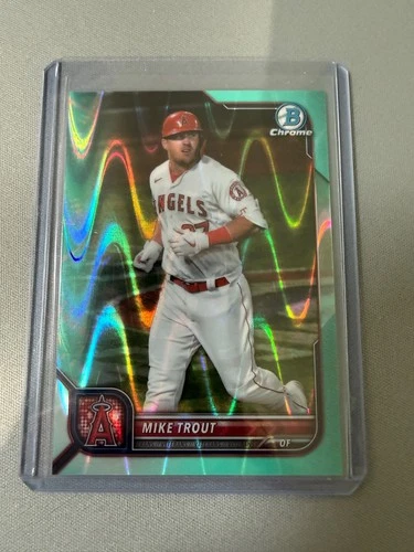 2022 Bowman Chrome - Mike Trout #13 Aqua Raywave Refractor /199