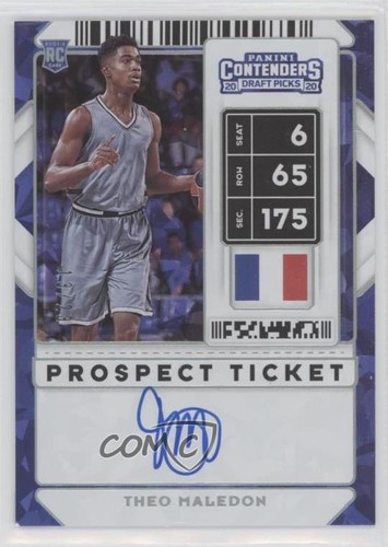 Theo Maledon [Cracked Ice Autograph] #58 2020 Panini Contenders Draft Picks card