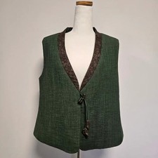 Size M Hanbok Vest in Calm Green with Cute Knot Buttons Official