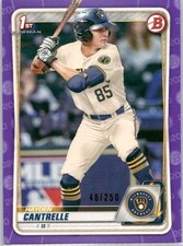 2020 Bowman Draft 1st Purple #BD-173 Hayden Cantrelle #/250 Brewers