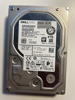 Dell EMC HGST 8TB 3.5in SATA III 7200RPM HDD HUS728T8TALE6L0 0B36418
