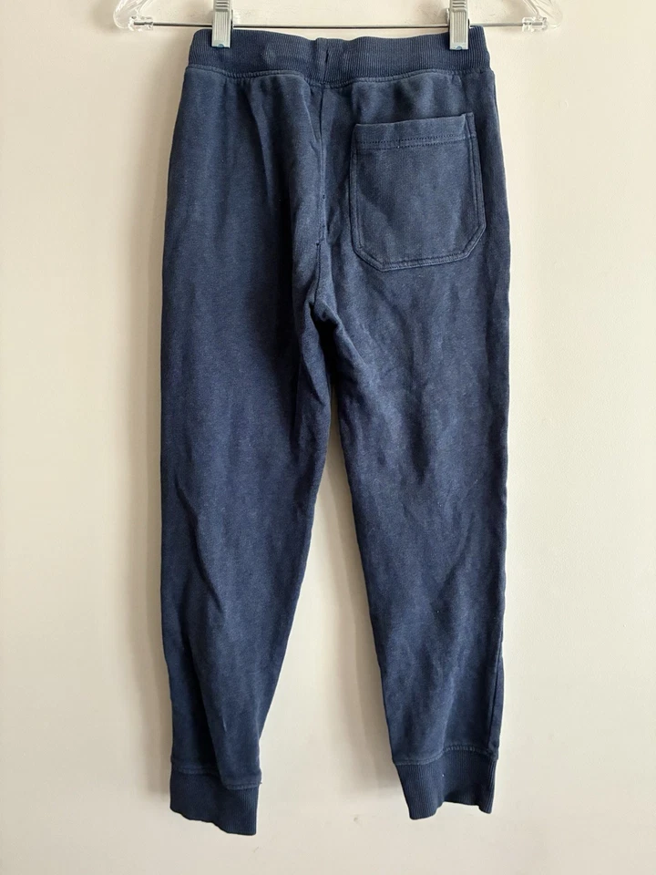 Hanna Andersson 儿童男孩纯色蓝色棉可调腰修身慢跑裤 8 — 第 4/4 张图片