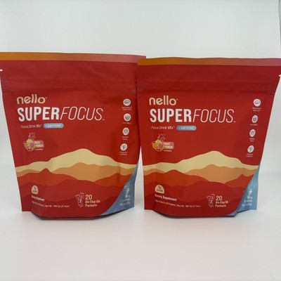 Nello SuperFocus Focus Drink Mix Fruit Punch Caffeine Lot Of 2 Exp 12/2027
