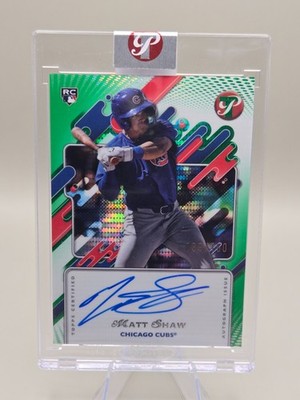 2025 Topps Pristine Matt Shaw RC AUTO 39/150 Green Pulsar Refractor (ENCASED) 🔥